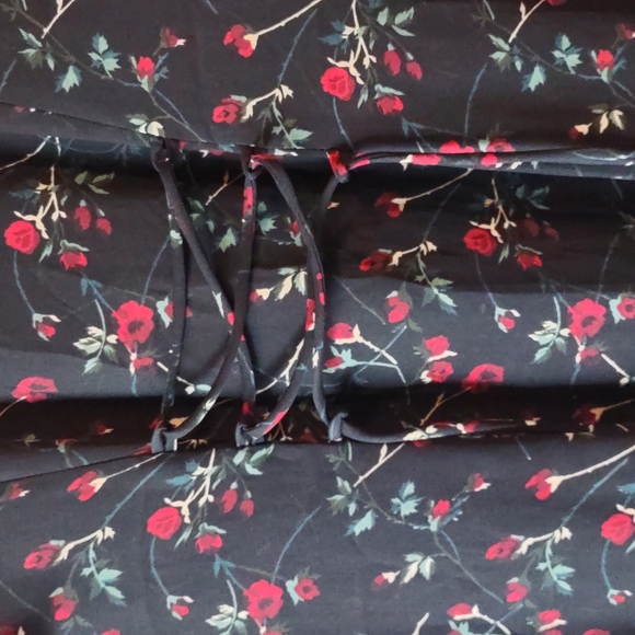 Romantic floral Black Dress with Red roses VINTAGE - Picture 13 of 15